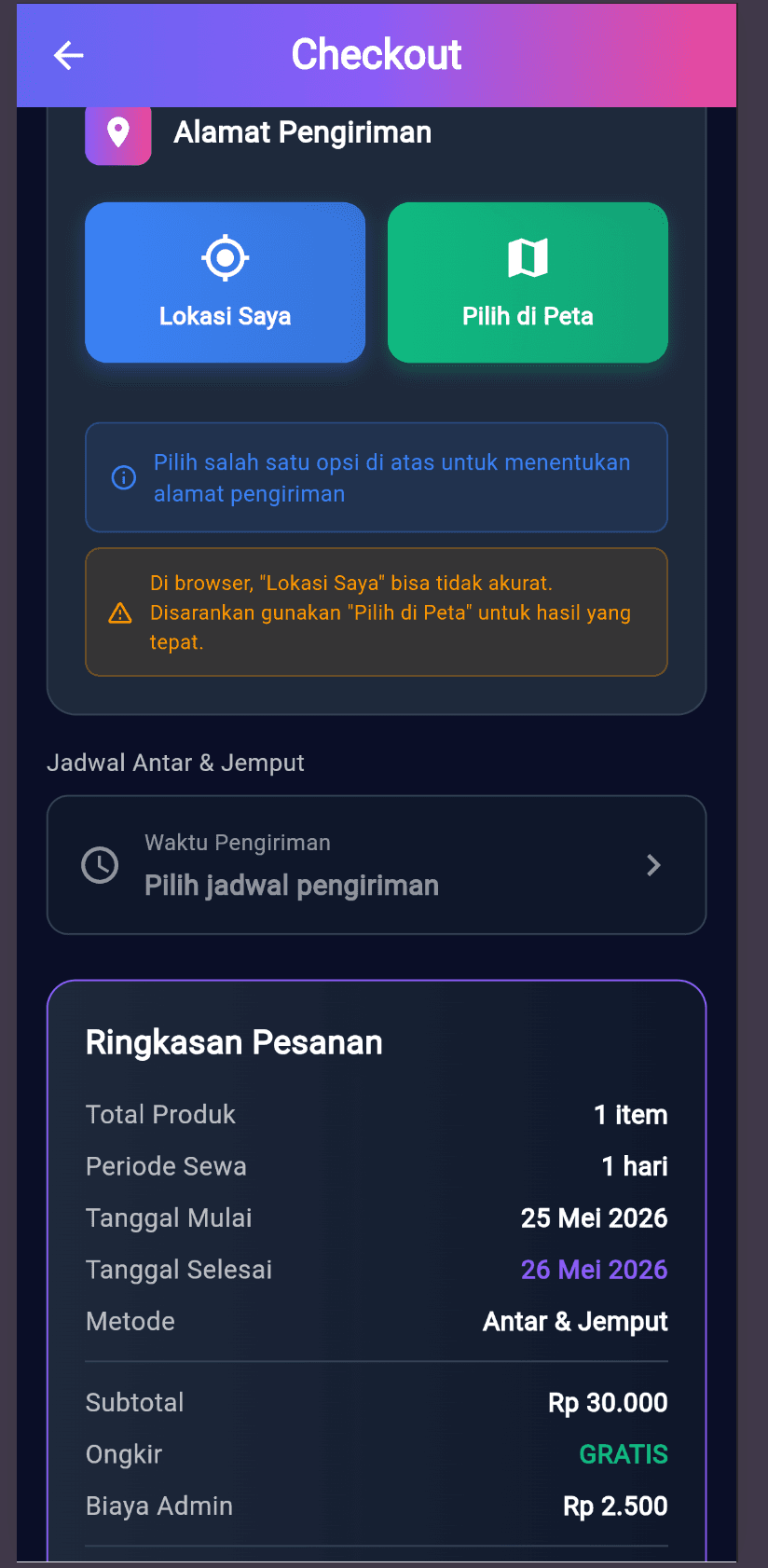 Alamat & peta pengiriman